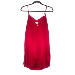 Michelle Mason NWT Red Silk V-Neck Slip Dress